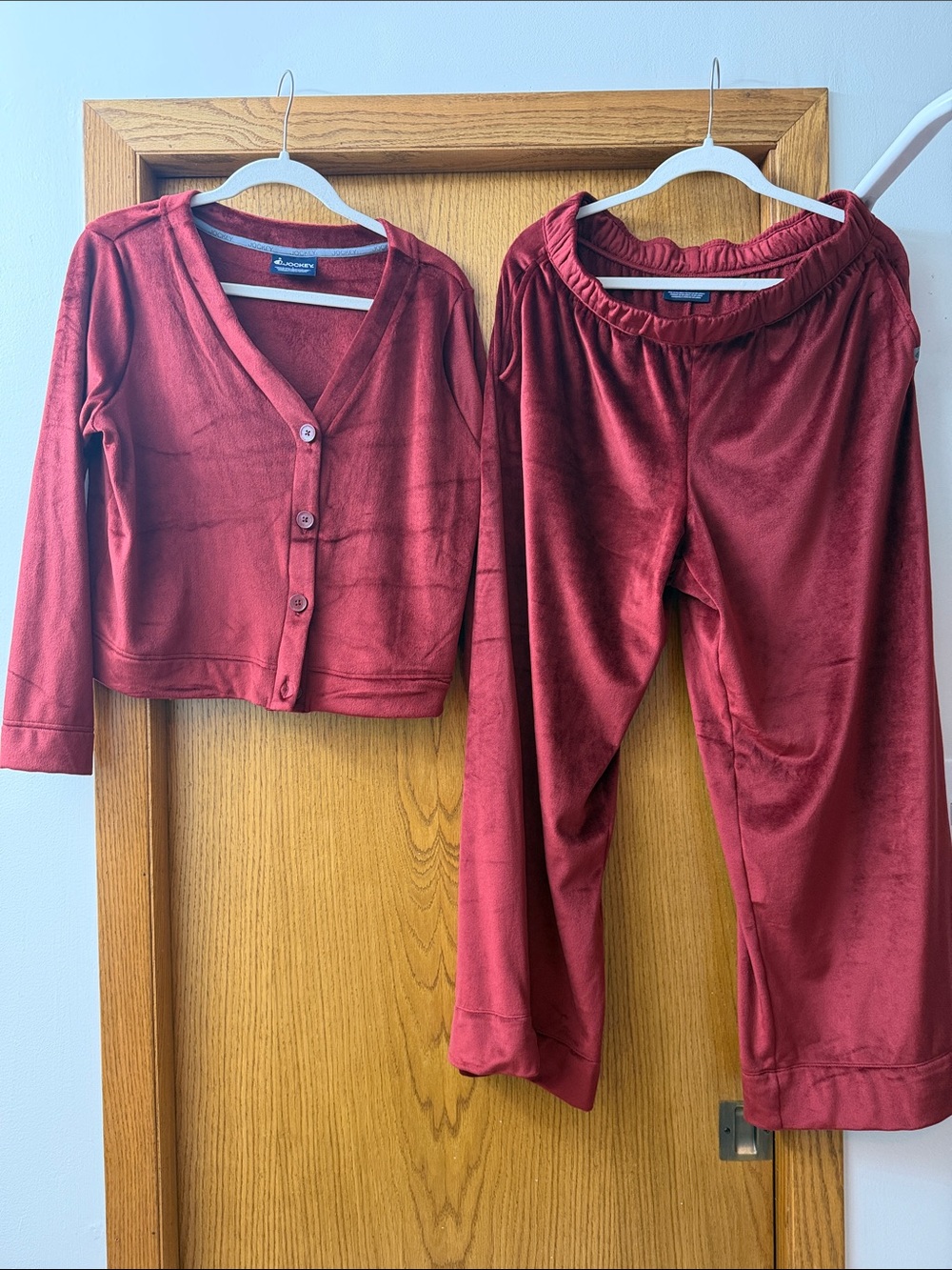 Women’s  Velvet Set in Deep Red